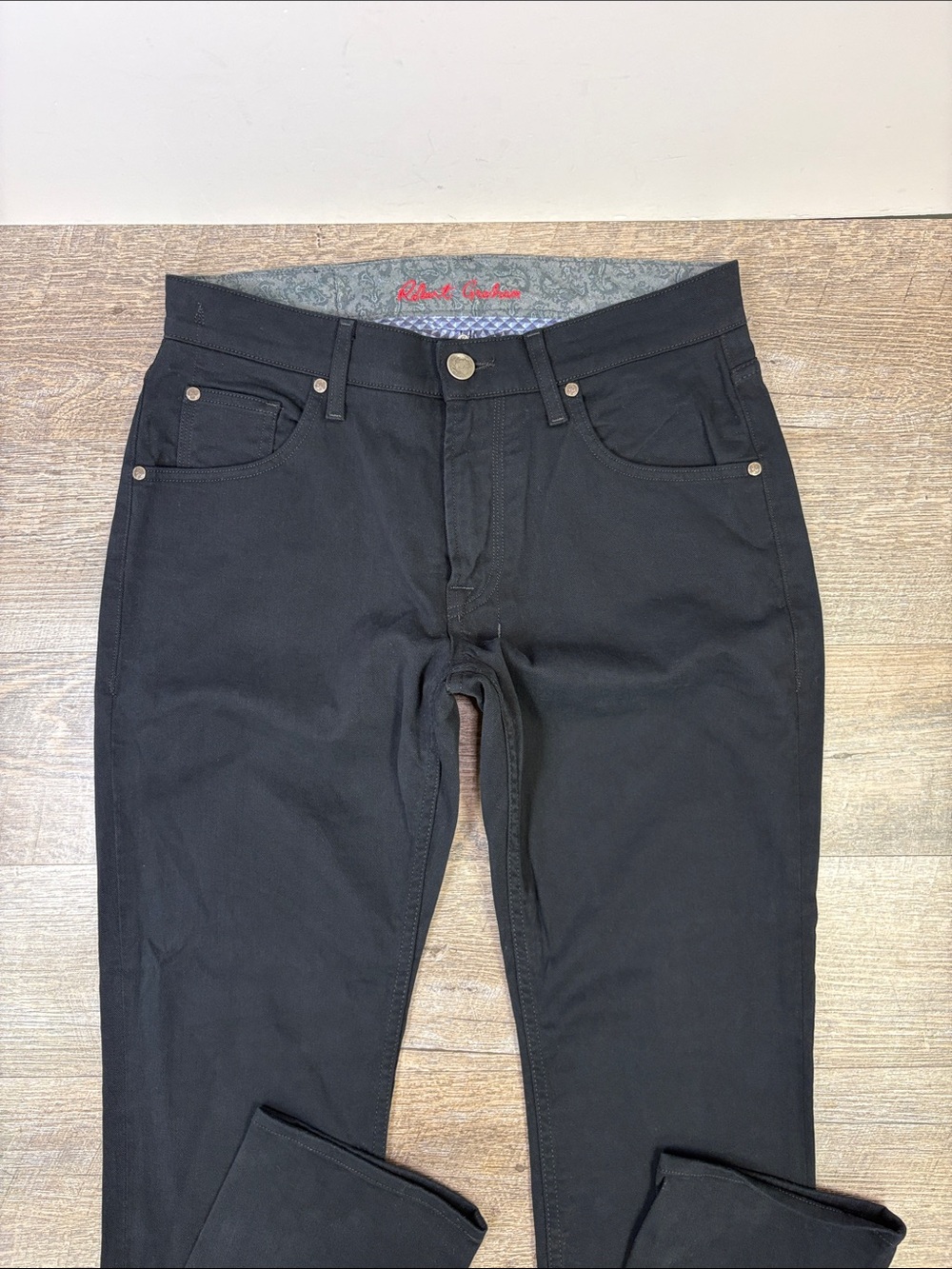 Robert Graham Men’s Black Five-Pocket Pants Size 32 Made in USA